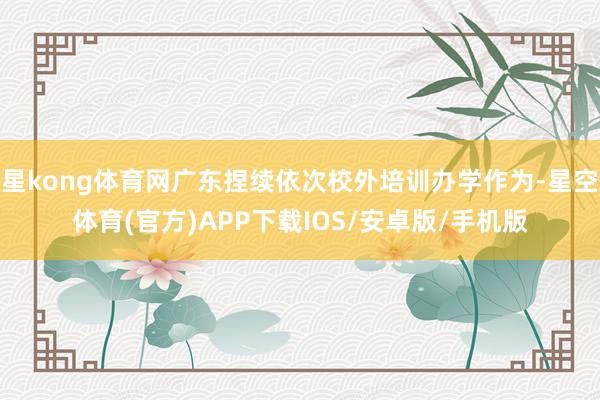 星kong体育网广东捏续依次校外培训办学作为-星空体育(官方)APP下载IOS/安卓版/手机版