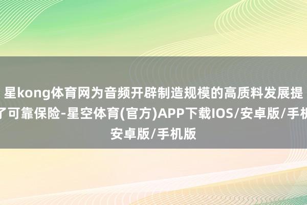 星kong体育网为音频开辟制造规模的高质料发展提供了可靠保险-星空体育(官方)APP下载IOS/安卓版/手机版