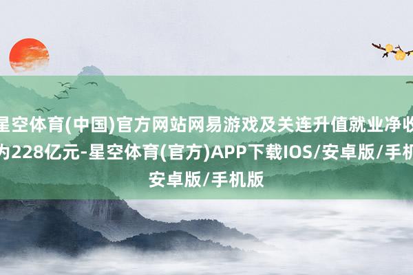 星空体育(中国)官方网站网易游戏及关连升值就业净收入为228亿元-星空体育(官方)APP下载IOS/安卓版/手机版