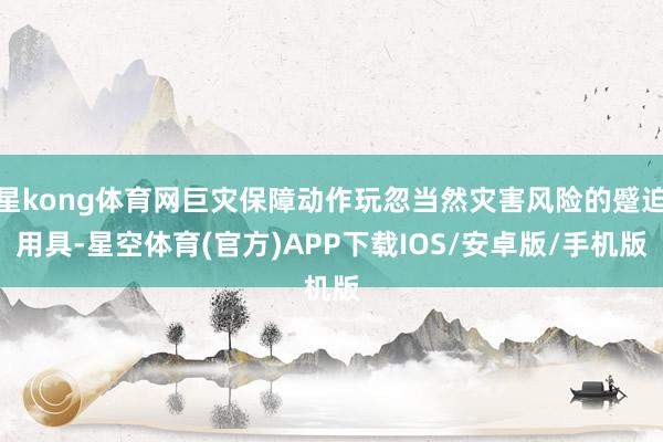 星kong体育网巨灾保障动作玩忽当然灾害风险的蹙迫用具-星空体育(官方)APP下载IOS/安卓版/手机版