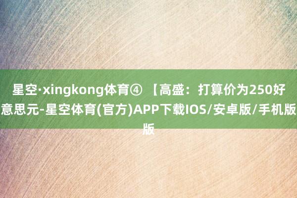 星空·xingkong体育④ 【高盛:打算价为250好意思元-星空体育(官方)APP下载IOS/安卓版/手机版